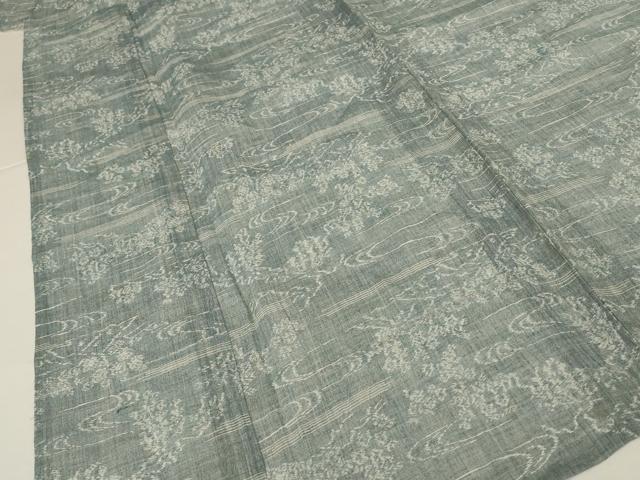 平和屋着物*夏物 小千谷ちぢみ 風景文 麻 逸品 AABJ2492jd