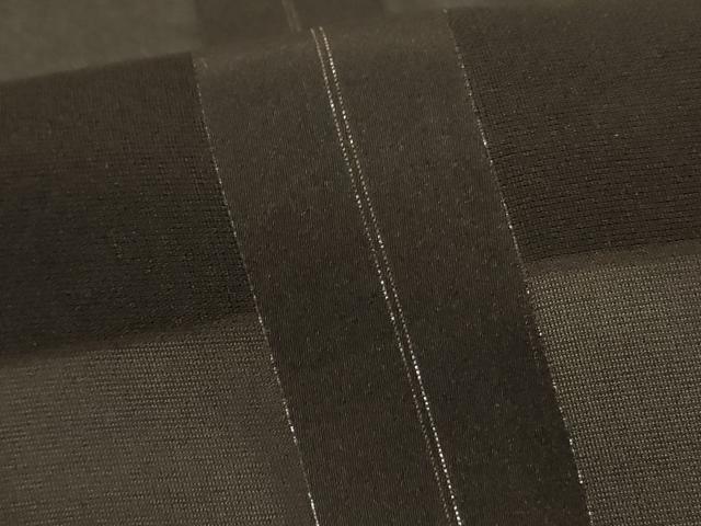 平和屋着物*夏物 小紋 紗 間道 黒地 銀糸 正絹 逸品 未使用 AABJ2496jd