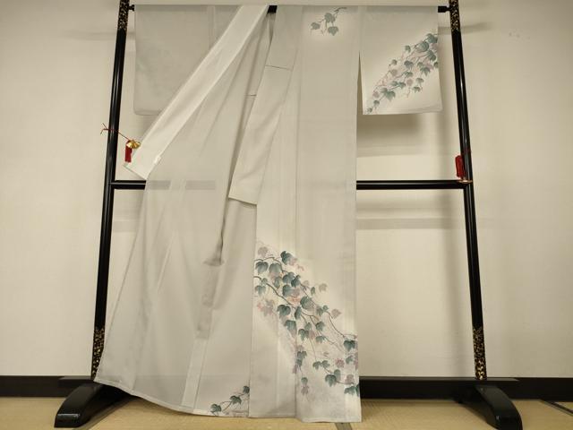 平和屋着物*夏物 訪問着 絽 蔦の葉文 暈し染め 洗える着物 AABJ2501jd