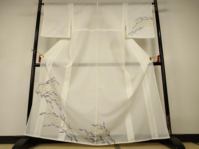 平和屋着物*夏物 訪問着 絽 草花文 金彩 洗える着物 AABJ2503jd