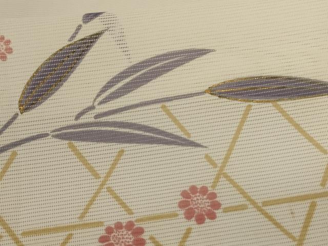 平和屋着物*夏物 訪問着 絽 草花文 金彩 洗える着物 AABJ2503jd