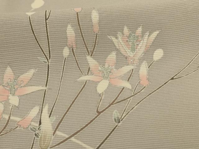 平和屋着物*夏物 訪問着 絽 草花文 銀彩 正絹 逸品 AABJ2515jd