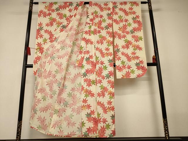 平和屋着物*夏物 振袖 絽 楓文 正絹 逸品 AABJ2535jd