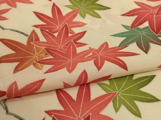 平和屋着物*夏物 振袖 絽 楓文 正絹 逸品 AABJ2535jd