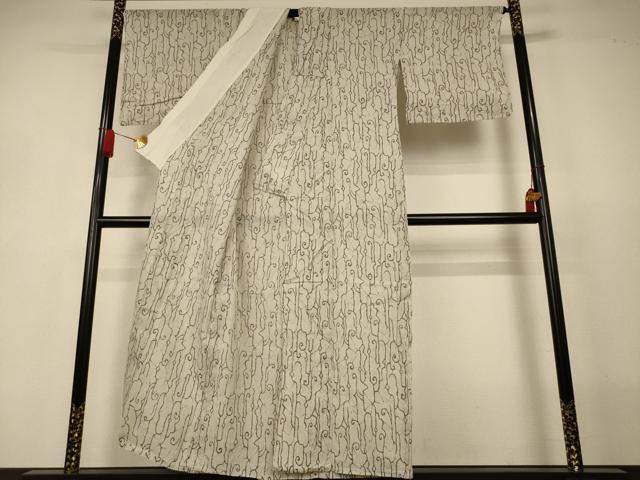 平和屋着物*夏物 小紋 紗 幾何学文様 AABJ2539jd