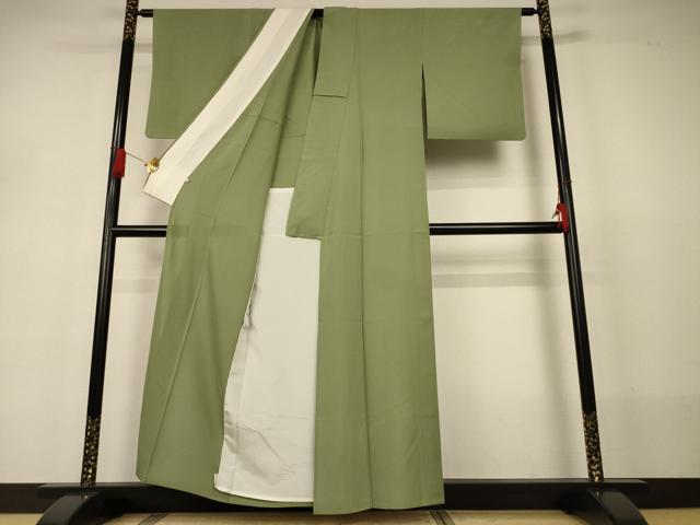 平和屋着物*夏物 色無地 絽 柳茶色 松坂屋扱い 正絹 逸品 AABJ2542jd