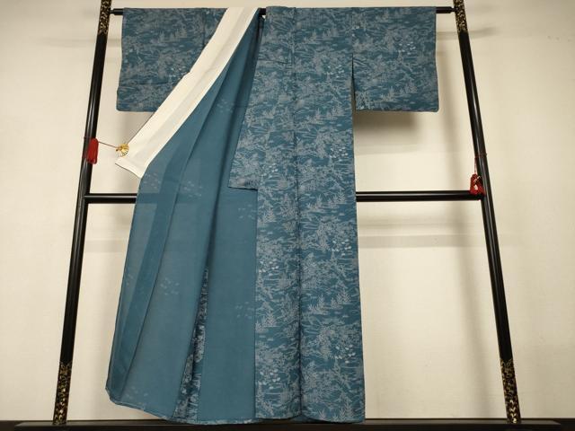 平和屋着物*夏物 小紋 絽 風景草花文 正絹 逸品 AABJ2545jd