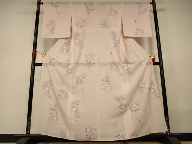 平和屋着物*夏物 小紋 絽 草花文 正絹 逸品 AABJ2546jd