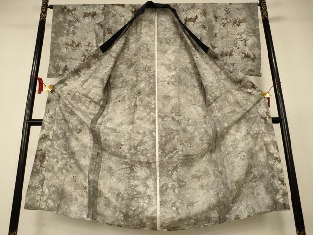 平和屋着物*夏物 男性 長襦袢 絽 鳥獣戯画 正絹 逸品 AABJ2550jd