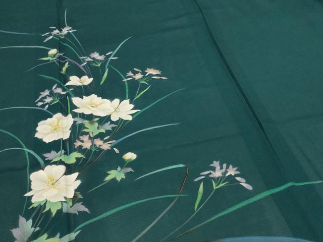 平和屋着物*夏物 訪問着 絽 草花文 正絹 逸品 AABJ2552jd