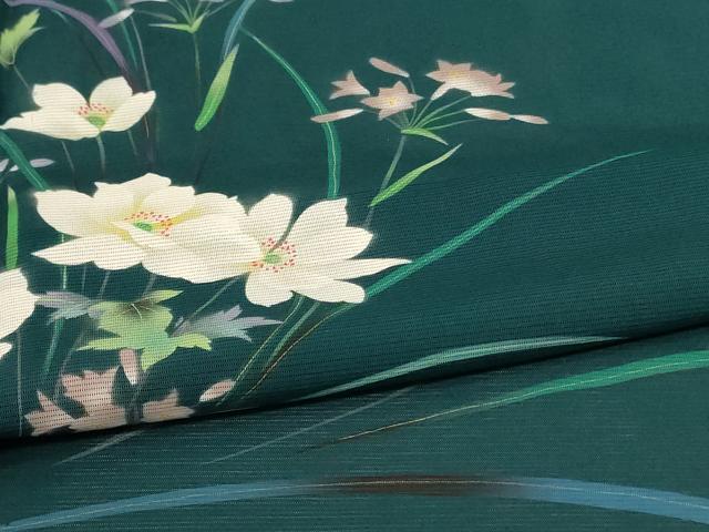 平和屋着物*夏物 訪問着 絽 草花文 正絹 逸品 AABJ2552jd