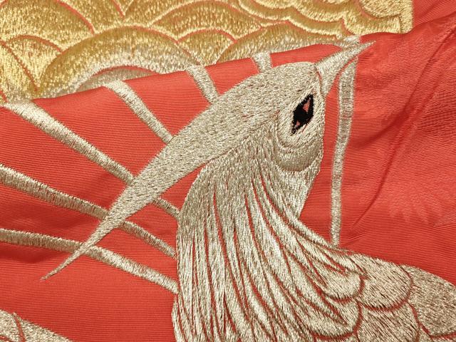 平和屋本店●色打掛 和装 婚礼 結婚式 花嫁 神社挙式 総刺繍 扇子鳳凰文 暈し染め 金銀糸 正絹 逸品 AABJ2561fw