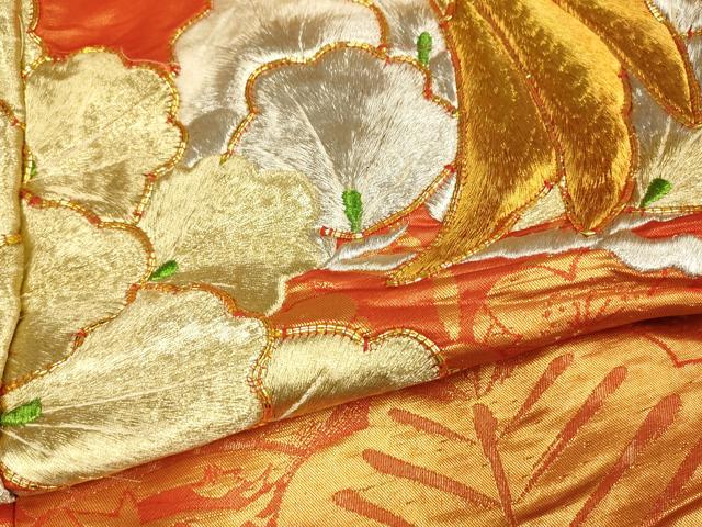 平和屋本店●色打掛 和装 婚礼 結婚式 花嫁 神社挙式 駒刺繍 飛鶴枝花文 金銀糸 金通し地 逸品 AABJ2568fw