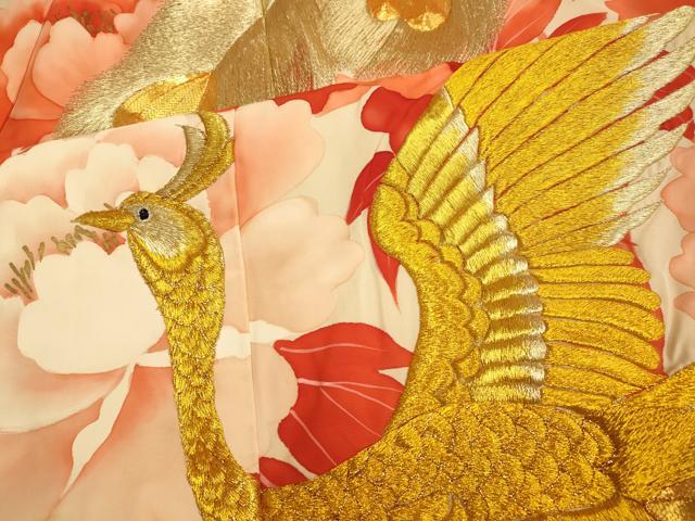 平和屋本店●色打掛 和装 婚礼 結婚式 花嫁 神社挙式 駒刺繍 鳳凰牡丹文 金彩 金銀糸 逸品 AABJ2574fw