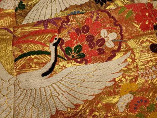 平和屋本店●色打掛 和装 婚礼 結婚式 花嫁 神社挙式 唐織 雪輪草花鶴文 金糸 逸品 AABJ2614fw