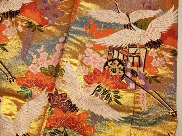 平和屋本店●色打掛 和装 婚礼 結婚式 花嫁 神社挙式 唐織 飛鶴御所車文 金銀糸 逸品 AABJ2617fw