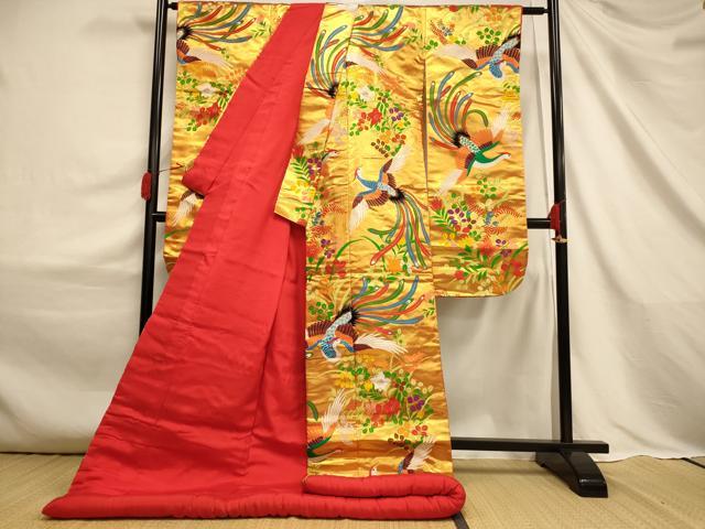 平和屋本店●色打掛 和装 婚礼 結婚式 花嫁 神社挙式 唐織 鳳凰草花文 金銀糸 逸品 AABJ2618fw