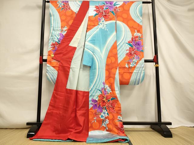 平和屋本店●お引きずり・お引き摺り・引き振袖 和装 結婚式 舞妓 芸妓 芸者 衣装 駒刺繍 草花文 暈し染め 銀彩 AABJ2625fw