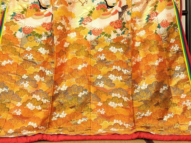 平和屋本店●西陣工芸織 和装 色打掛 婚礼 結婚式 神社挙式 花嫁 唐織 金銀糸 慶松鶴 逸品 AABJ2654fw