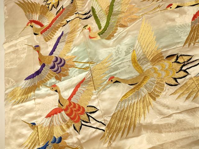 平和屋本店●色打掛 和装 結婚式 婚礼 花嫁 神社挙式 総刺繍 暈し染め 飛鶴文 金銀糸 逸品 AABJ2667fw