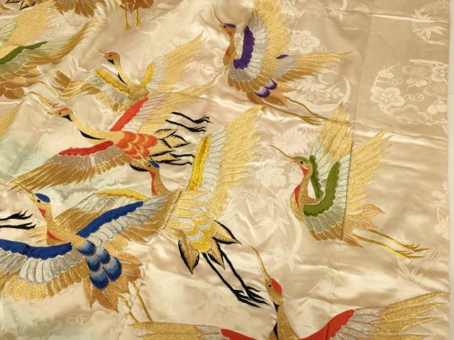 平和屋本店●色打掛 和装 結婚式 婚礼 花嫁 神社挙式 総刺繍 暈し染め 飛鶴文 金銀糸 逸品 AABJ2667fw