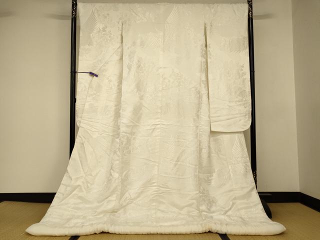 平和屋本店●白打掛 白無垢 和装 婚礼 結婚式 花嫁 神社挙式 唐織 飛鶴松梅文 逸品 AABJ2677fw