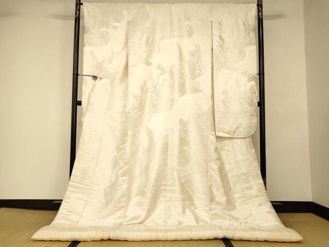 平和屋本店●白打掛 白無垢 和装 婚礼 結婚式 花嫁 神社挙式 唐織 飛鶴松梅文 逸品 AABJ2678fw