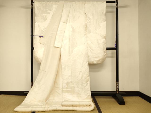 平和屋本店●白打掛 白無垢 和装 婚礼 結婚式 花嫁 神社挙式 唐織 飛鶴松梅文 逸品 AABJ2678fw