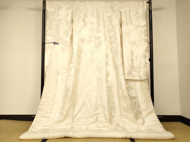 平和屋本店●白打掛 白無垢 和装 婚礼 結婚式 花嫁 神社挙式 唐織 飛鶴束ね熨斗花蝶文 逸品 AABJ2680fw