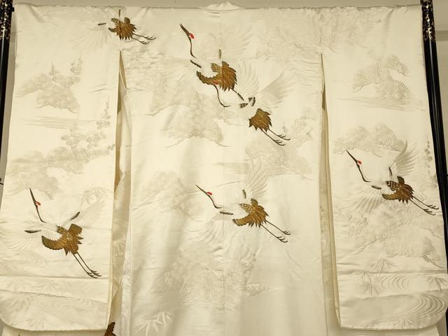 平和屋本店●白打掛 白無垢 和装 婚礼 結婚式 花嫁 神社挙式 総刺繍 松竹梅飛鶴文 金糸 逸品 AABJ2681fw