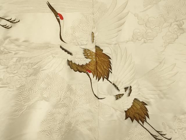 平和屋本店●白打掛 白無垢 和装 婚礼 結婚式 花嫁 神社挙式 総刺繍 松竹梅飛鶴文 金糸 逸品 AABJ2681fw