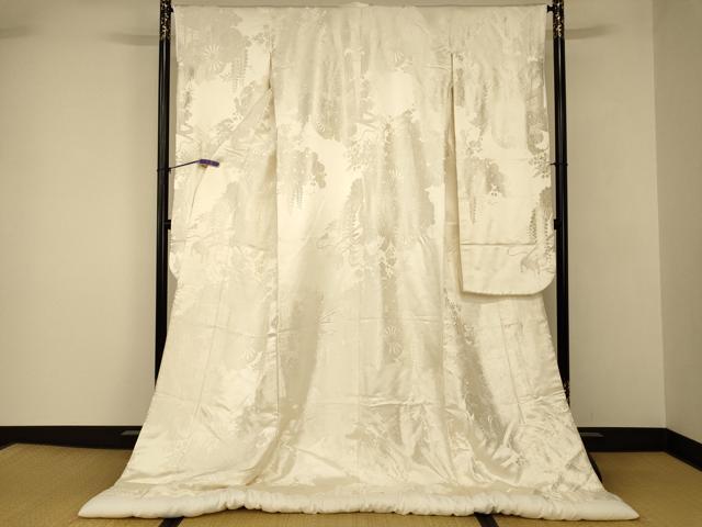 平和屋本店●白打掛 白無垢 和装 婚礼 結婚式 花嫁 神社挙式 唐織 枝花御所車文 逸品 AABJ2683fw