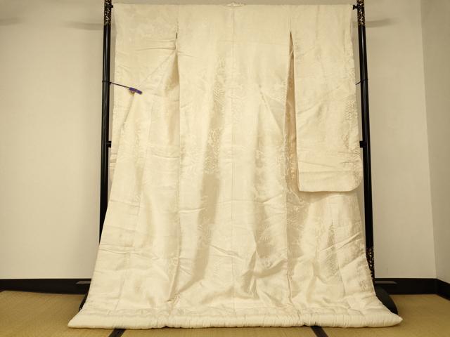 平和屋本店●白打掛 白無垢 和装 婚礼 結婚式 花嫁 神社挙式 唐織 御所車草花文 逸品 AABJ2684fw