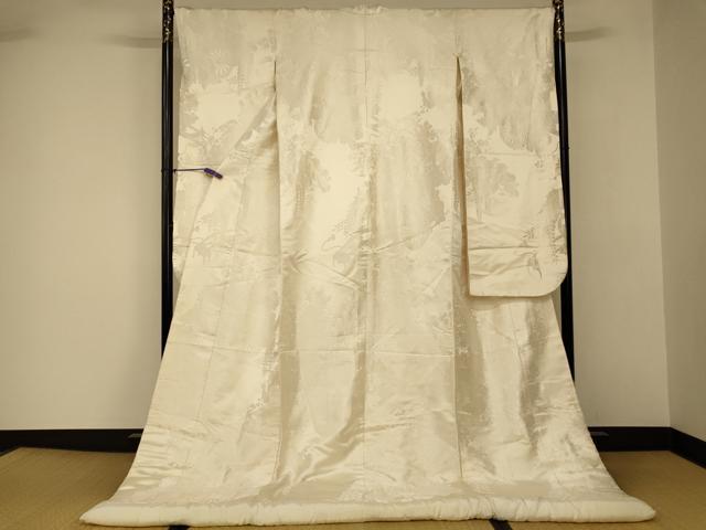 平和屋本店●白打掛 白無垢 和装 婚礼 結婚式 花嫁 神社挙式 唐織 御所車草花文 逸品 AABJ2685fw