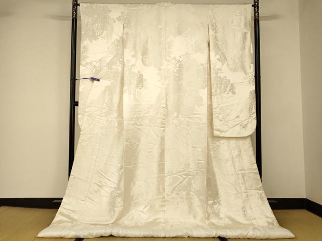 平和屋本店●白打掛 白無垢 和装 婚礼 結婚式 花嫁 神社挙式 唐織 御所車枝花文 逸品 AABJ2687fw