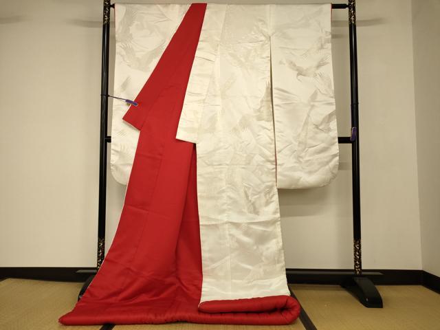 平和屋本店●白打掛 白無垢 和装 婚礼 結婚式 花嫁 神社挙式 唐織 飛鶴文 逸品 AABJ2688fw