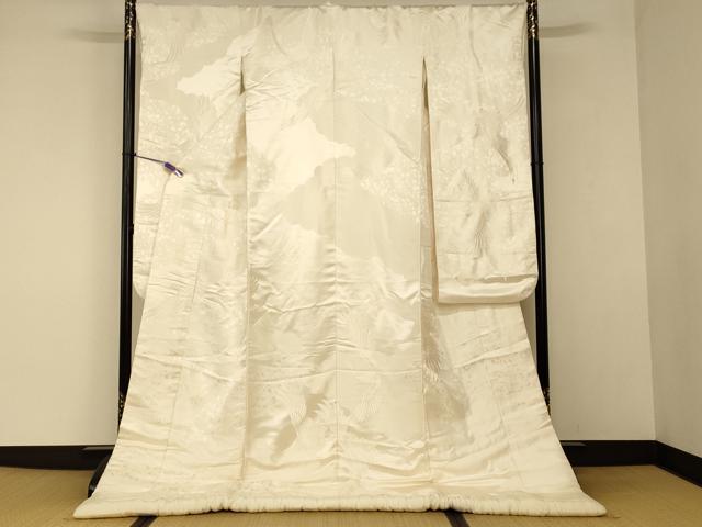 平和屋本店●白打掛 白無垢 和装 婚礼 結婚式 花嫁 神社挙式 唐織 飛鶴霞雲取り文 逸品 AABJ2697fw