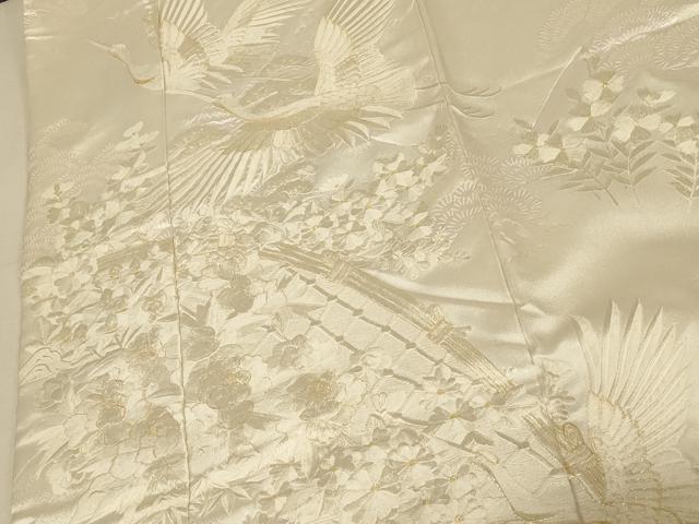 平和屋本店●白打掛 白無垢 和装 婚礼 結婚式 花嫁 神社挙式 総刺繍 飛鶴籬枝花文 金糸 AABJ2702fw