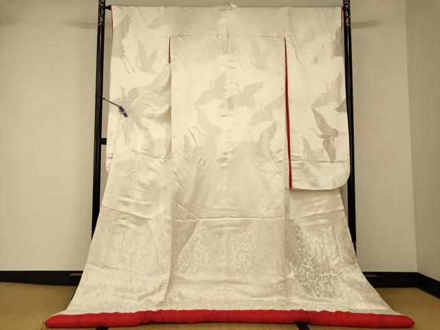平和屋本店●白打掛 白無垢 和装 婚礼 結婚式 花嫁 神社挙式 唐織 飛鶴舞花文 逸品 AABJ2705fw