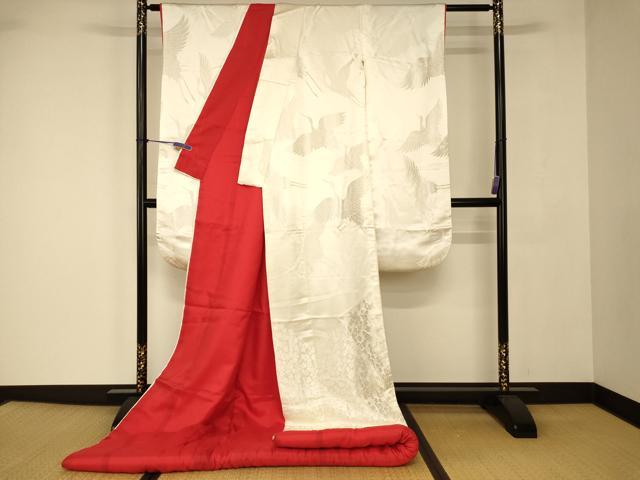 平和屋本店●白打掛 白無垢 和装 婚礼 結婚式 花嫁 神社挙式 唐織 飛鶴舞花文 逸品 AABJ2705fw