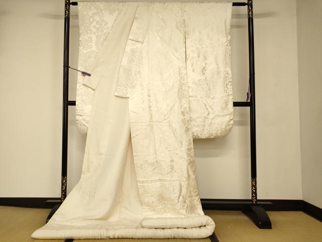 平和屋本店●白打掛 白無垢 和装 婚礼 結婚式 花嫁 神社挙式 唐織 鳳凰正倉院花蝶文 逸品 AABJ2706fw
