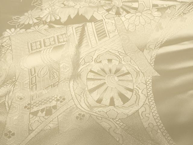 平和屋本店●白打掛 白無垢 和装 婚礼 結婚式 花嫁 神社挙式 唐織 御所車蒔絵草花文 逸品 AABJ2707fw