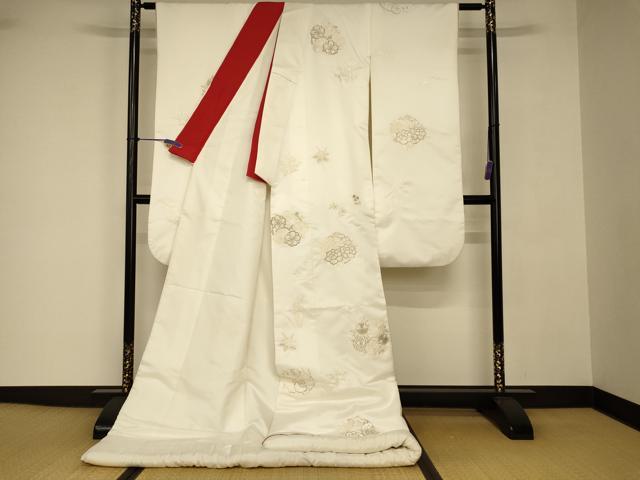 平和屋本店●白打掛 白無垢 和装 婚礼 結婚式 花嫁 神社挙式 駒刺繍 草花丸文 AABJ2711fw