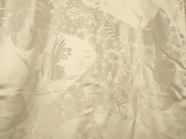 平和屋本店●白打掛 白無垢 和装 婚礼 結婚式 花嫁 神社挙式 唐織 飛鶴花車文 逸品 AABJ2716fw