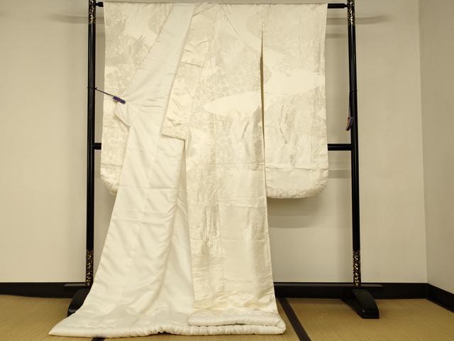 平和屋本店●白打掛 白無垢 和装 婚礼 結婚式 花嫁 神社挙式 唐織 飛鶴花車文 逸品 AABJ2716fw