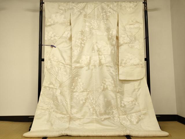 平和屋本店●白打掛 白無垢 和装 婚礼 結婚式 花嫁 神社挙式 総刺繍 飛鶴松梅文 ラインストーン 逸品 AABJ2717fw
