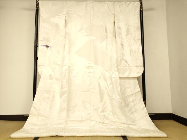 平和屋本店●白打掛 白無垢 和装 婚礼 結婚式 花嫁 神社挙式 唐織 飛鶴雲取り文 逸品 AABJ2728fw