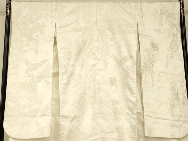 平和屋本店●白打掛 白無垢 和装 婚礼 結婚式 花嫁 神社挙式 唐織 飛鶴枝花束ね熨斗文 逸品 AABJ2729fw