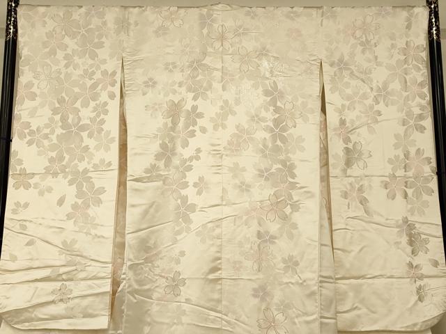 平和屋本店●白打掛 白無垢 和装 婚礼 結婚式 花嫁 神社挙式 唐織 舞桜文 金銀糸 逸品 AABJ2732fw