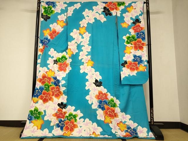 平和屋本店●お引きずり・お引き摺り・引き振袖 和装 結婚式 舞妓 芸妓 芸者 衣装 駒刺繍 舞花文 金彩 逸品 AABJ2744fw